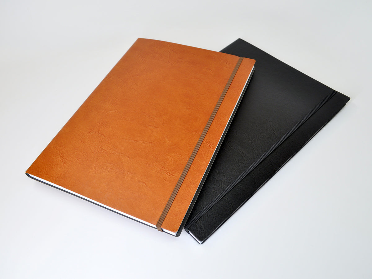 Large Sketchbook  Black Italian Bonded Leather – Graphic Image