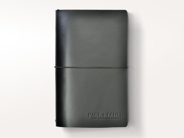 LEATHER TRAVEL JOURNAL - GI - BLACK - Bethesda Fine Stationery